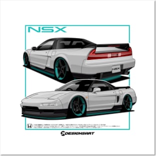 Nsx white/teal Posters and Art